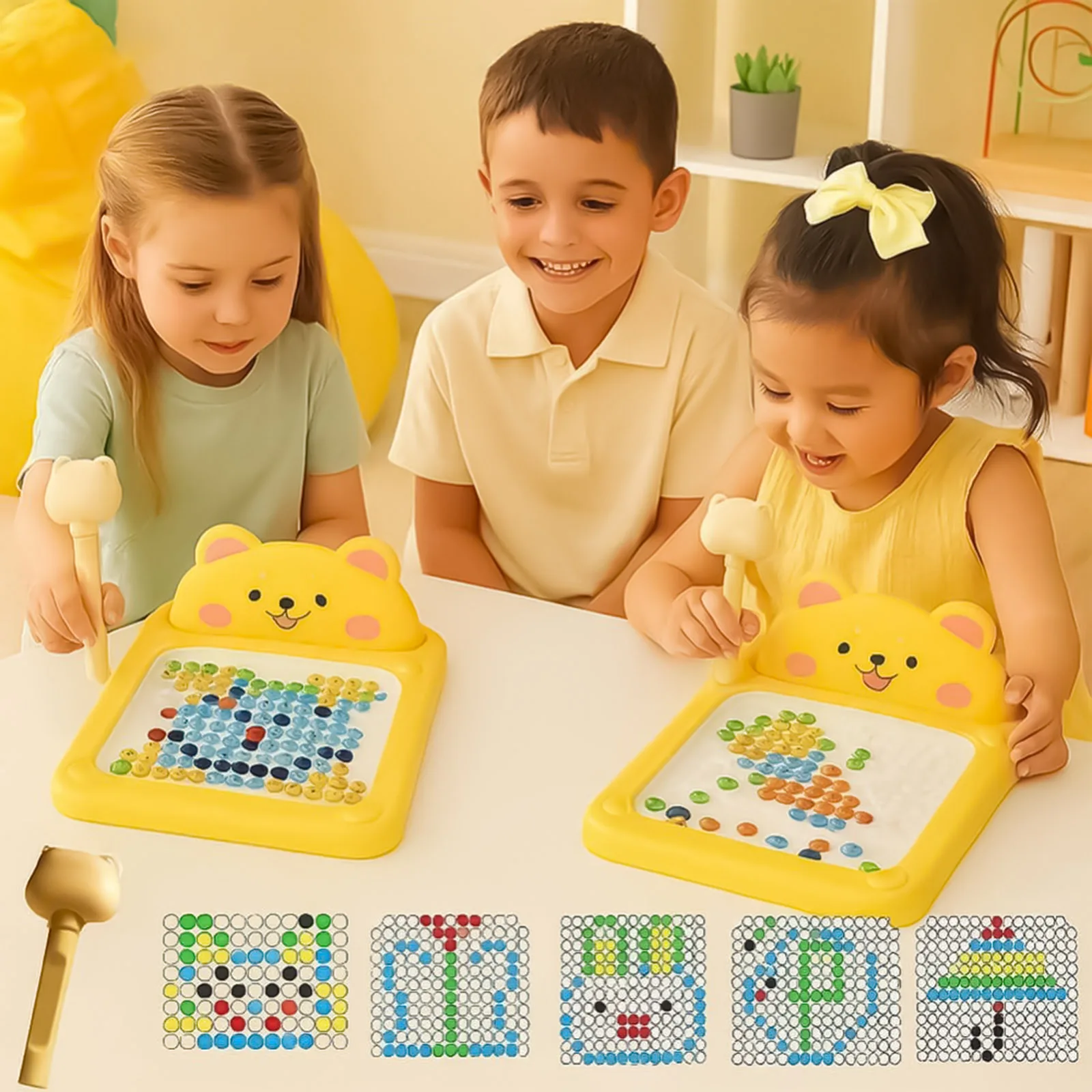 Kids Magnetic Drawing Board Educational Handwriting Training Toy with Cute Cartoon Design and Pattern Book for Early Learning