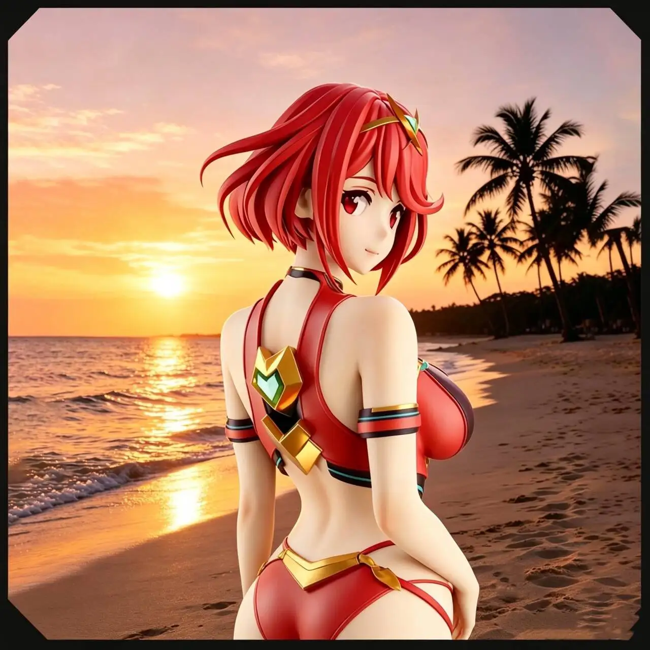 Xenoblade Chronicles PVC Figurine Pyra Mythra Swimsuit Collectible Model Cute Desktop Ornament Hobby Gift For Anime Lovers