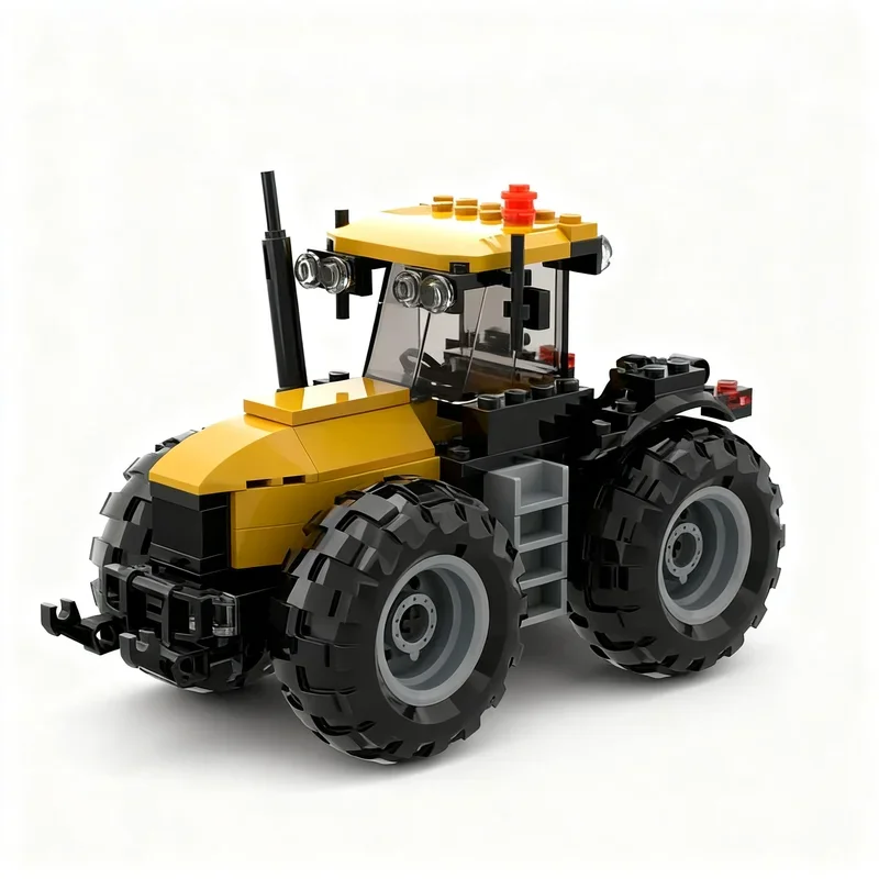 Nowy zestaw 153 elementów MOC Traktor JCB Fastrac z przyczepą, model do samodzielnego montażu, kreatywne pomysły, prezent urodzinowy, technologia, klocki konstrukcyjne, dekoracja domu.