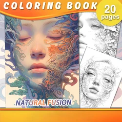 1PC Adult Coloring Book with Animals, Landscape, Flowers, Patterns, Mushroom And Many More For Relaxation Paperback