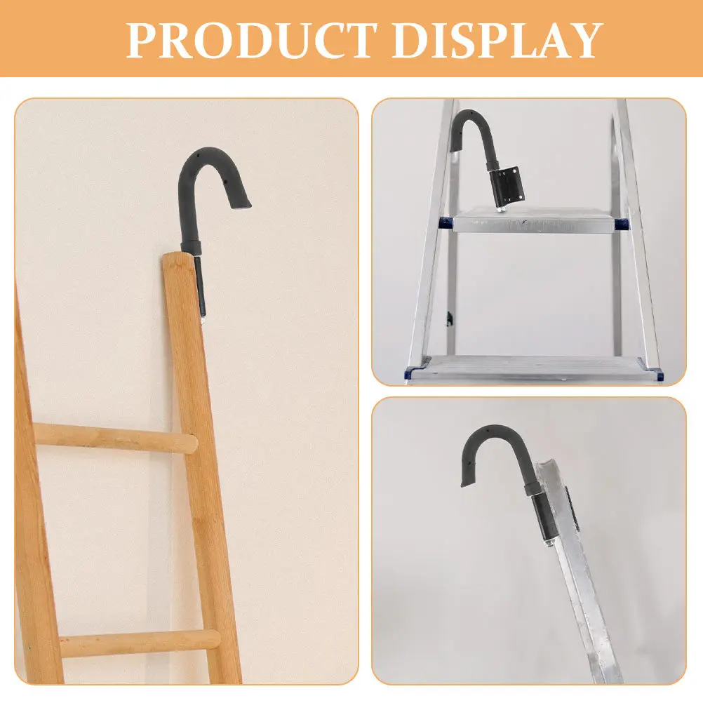 Ladder Hooks 2 Piece Heavy Duty Iron 330 Lb Load Capacity Portable Roofing Wall Garage Outdoor Stabilizer