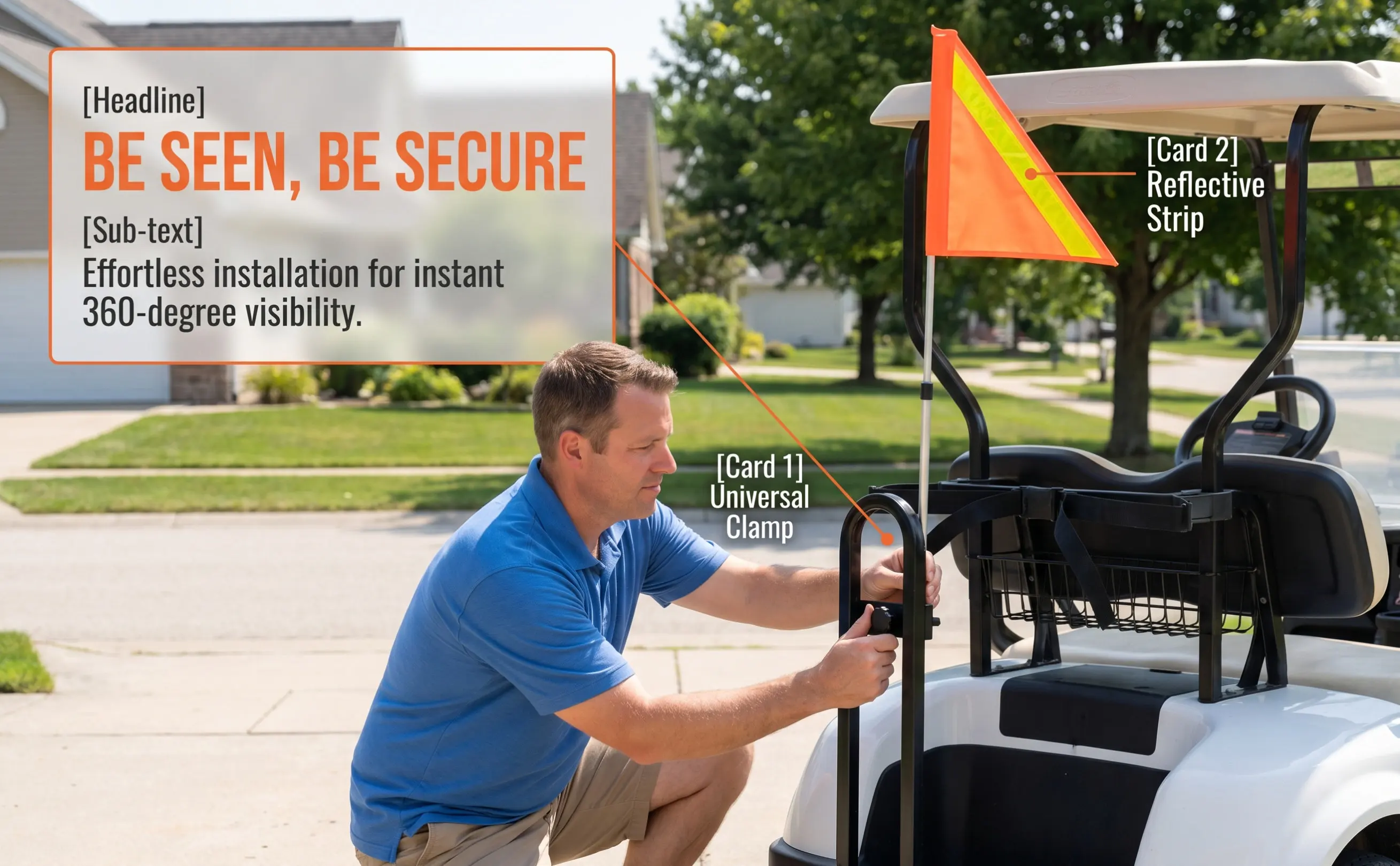 2pcs-reflective-safety-flag-with-telescopic-pole-for-golf-cart-wheelchair-mobility-devices-–-orange-triangle