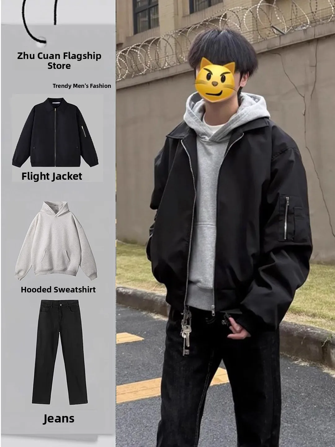 

Cleanfit Bla Pilot Jaet And Pants Set for Men Cool Haome Autumn Casual Sportswear Long Sve Long Pants Youth