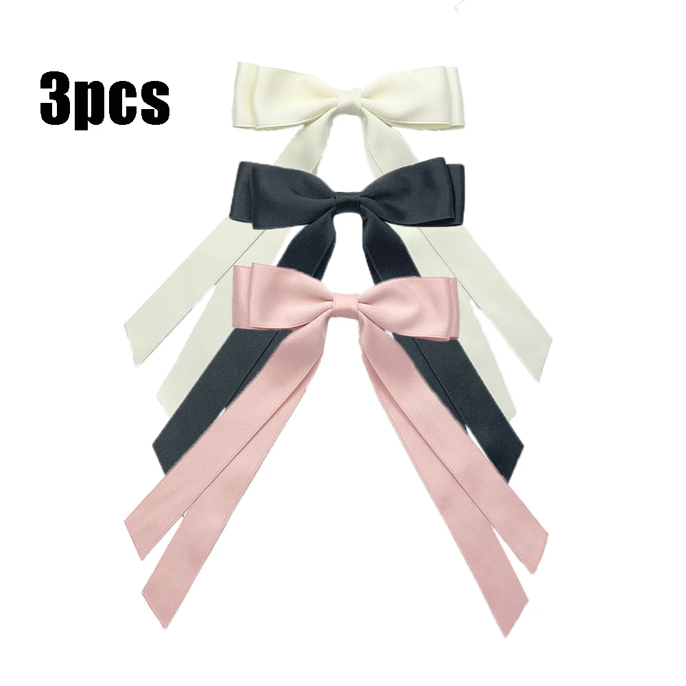 3pcs 달콤한 리본 더블 레이어 나비 활 플로트 공주 머리핀 새로운 발레 스타일 소녀 헤어 액세서리