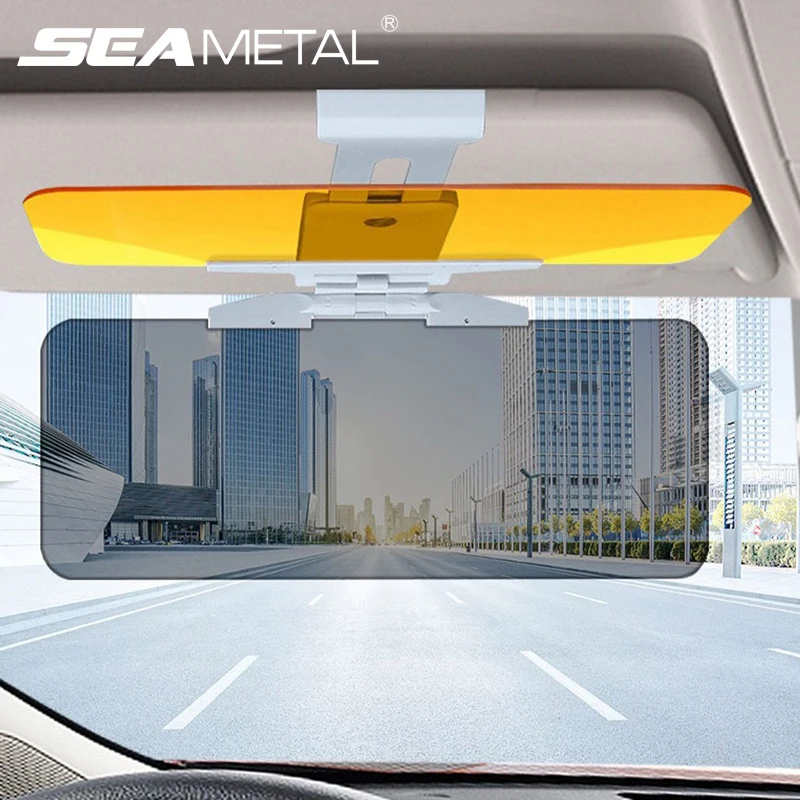 SEAMETAL 1pc Car Sun Visor UV Blocking Anti Glare Sun Shade Polarized Anti-Dazzle Sunshade Day and Night Dual Use Sun Blocker