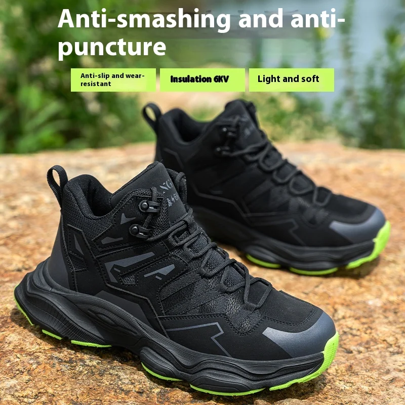 Men's Indestructible Safety Shoes, Steel Toe Shoes, Anti Smashing Safety Shoes, Men Comfortable Lightweight Insulated Work Shoes