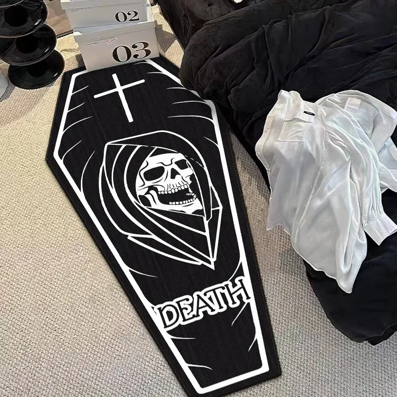 VIKAMA Halloween Gothic Style Horror Skull Vampire Carpet Bedroom Living Room Entrance Washable Stain-resistant Floor Mats view 4