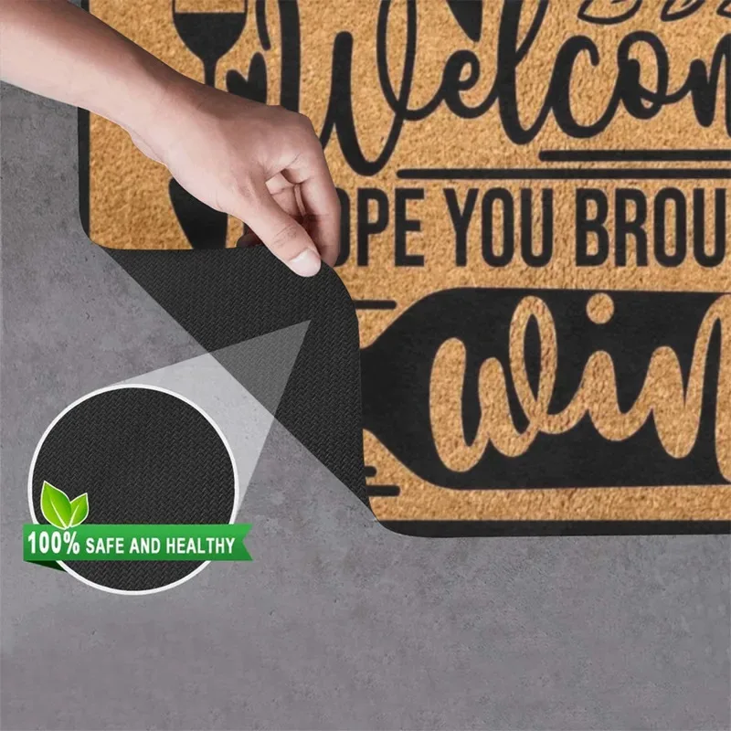 

ZYQ25WELCOME I HOPE YOU BOUGHT WINE Doormat, Funny Door Mats For Entrance Floor Rubber Anti Slip, Outdoor Entryway Rug8Mn^