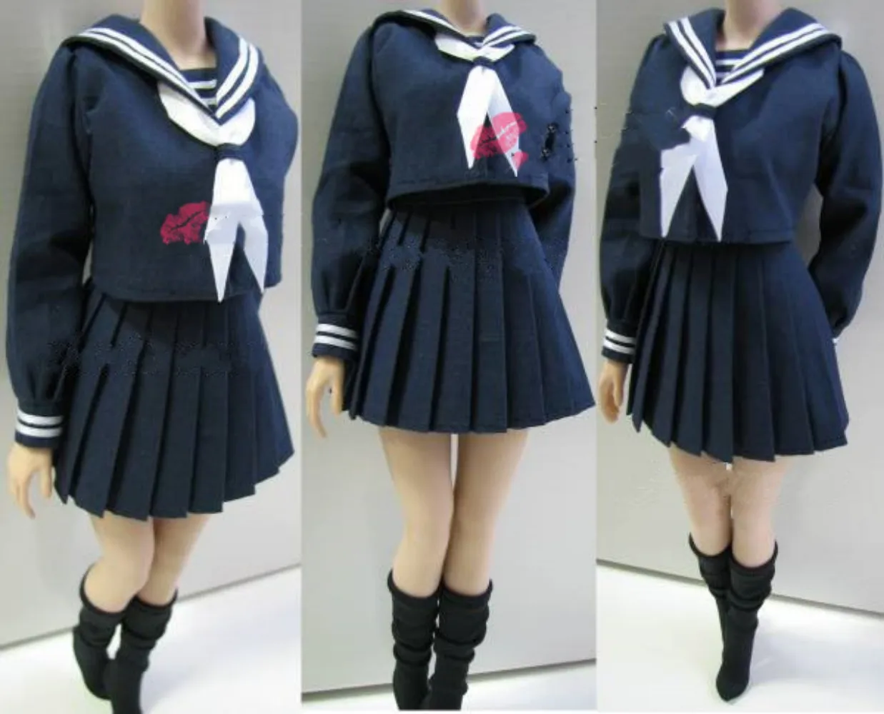 Sailor Suit JK School Uniform Short Dress 1/6 Women Soldier Loose Fitting High Waisted For 12