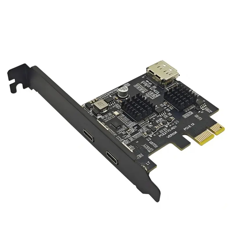 N36R-PCI-E X1 Expansion Card USB3.2 5Gbps Gen1 TYPE-C Port Monitor Dock DP1.4 4K@ 60Hz Video Adapter Converter To Type-C