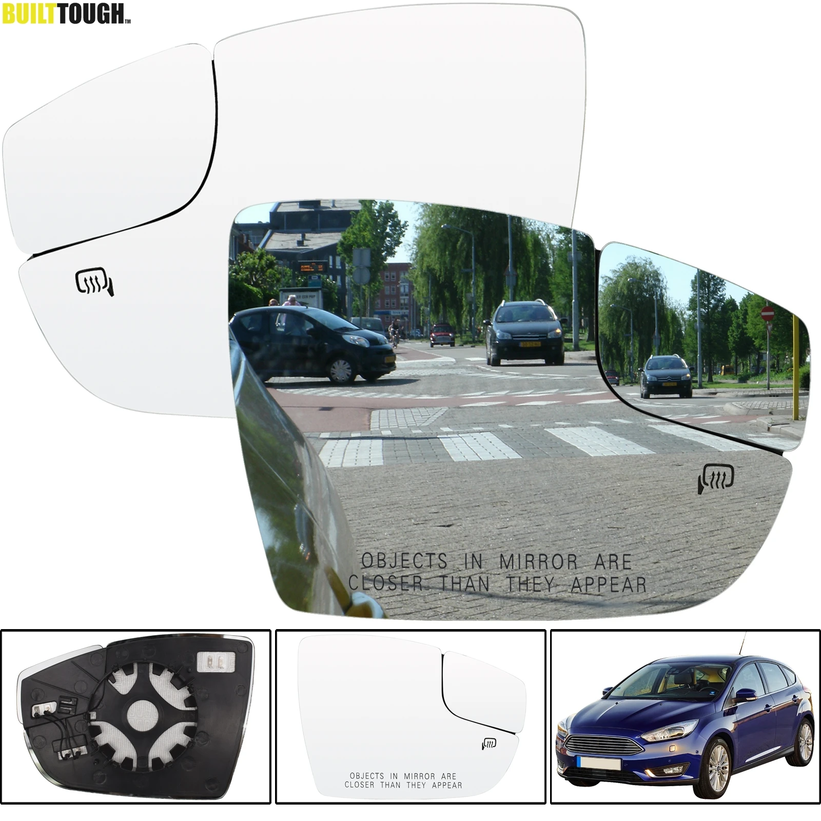 For Ford Focus 2012 -2018 Left Right Side Door Wing Mirror Glass Heated Outside Backplate CM5Z 17K707 F CP9Z17K707A USA Model