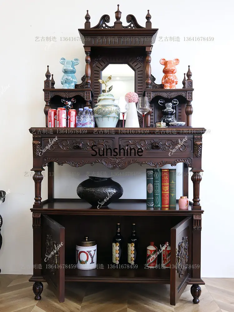 

Log home nostalgic side cabinet French country retro mall decoration