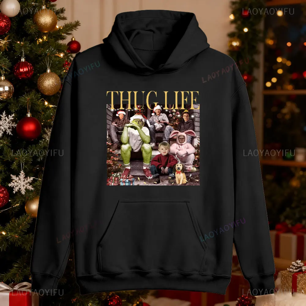 Thug Life عيد الميلاد البلوز عيد الميلاد فيلم قميص هوديس قمم الأصدقاء قميص هدايا عيد الميلاد للنساء عطلة Crewneck عيد الميلاد #1