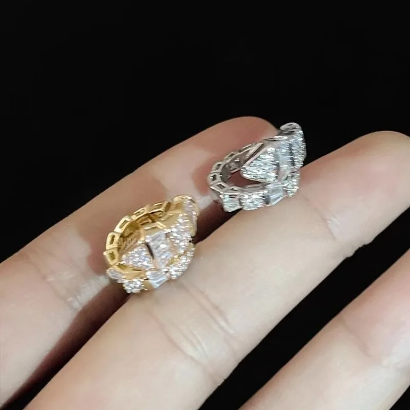 Full of Diamonds Snake Ear Bone Clip Without Piercing Design Zircon Earrings for Women Accessories