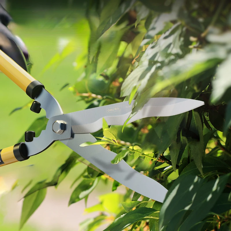 Deli 1 Pcs Set Pruning Shears Fence Shear High Branch Shears Pruning Tool Garden Grass Pruner Tree Cutter Household Hand Tools