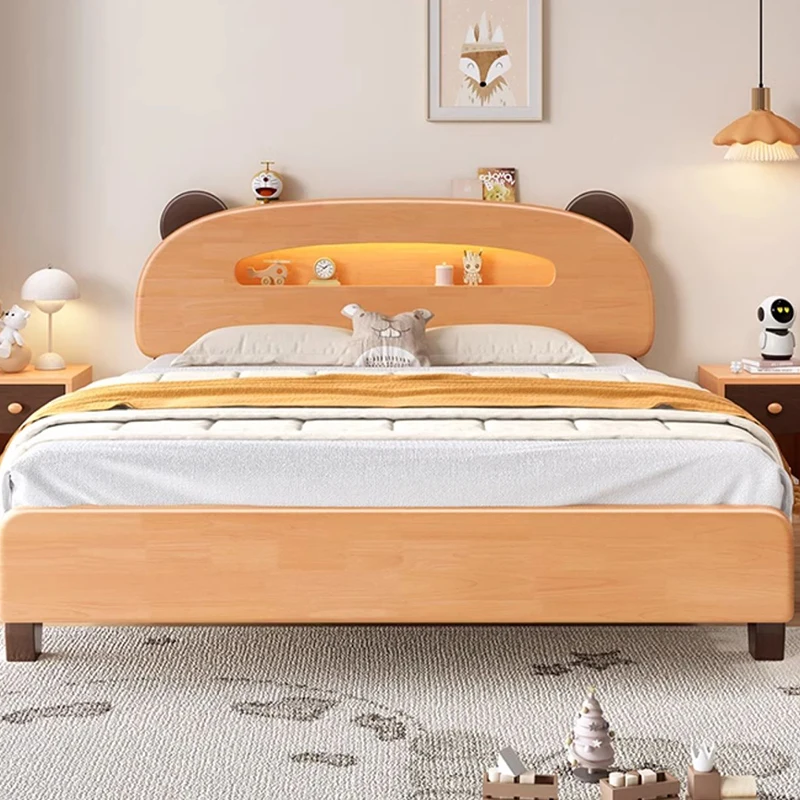 Mother-kids Wooden Comfortable Bed Luxury Baby Newborn Items Cribs Bassinets Toddler Beds Child Lіko Safety Lit Enfant Children