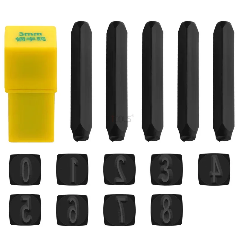 Alfabetletters Nummer Stempels Punch Set Box Staal Gehard Metaal Punch Tool DIY Leer Craft Embossing Handgemaakte Carving Tool