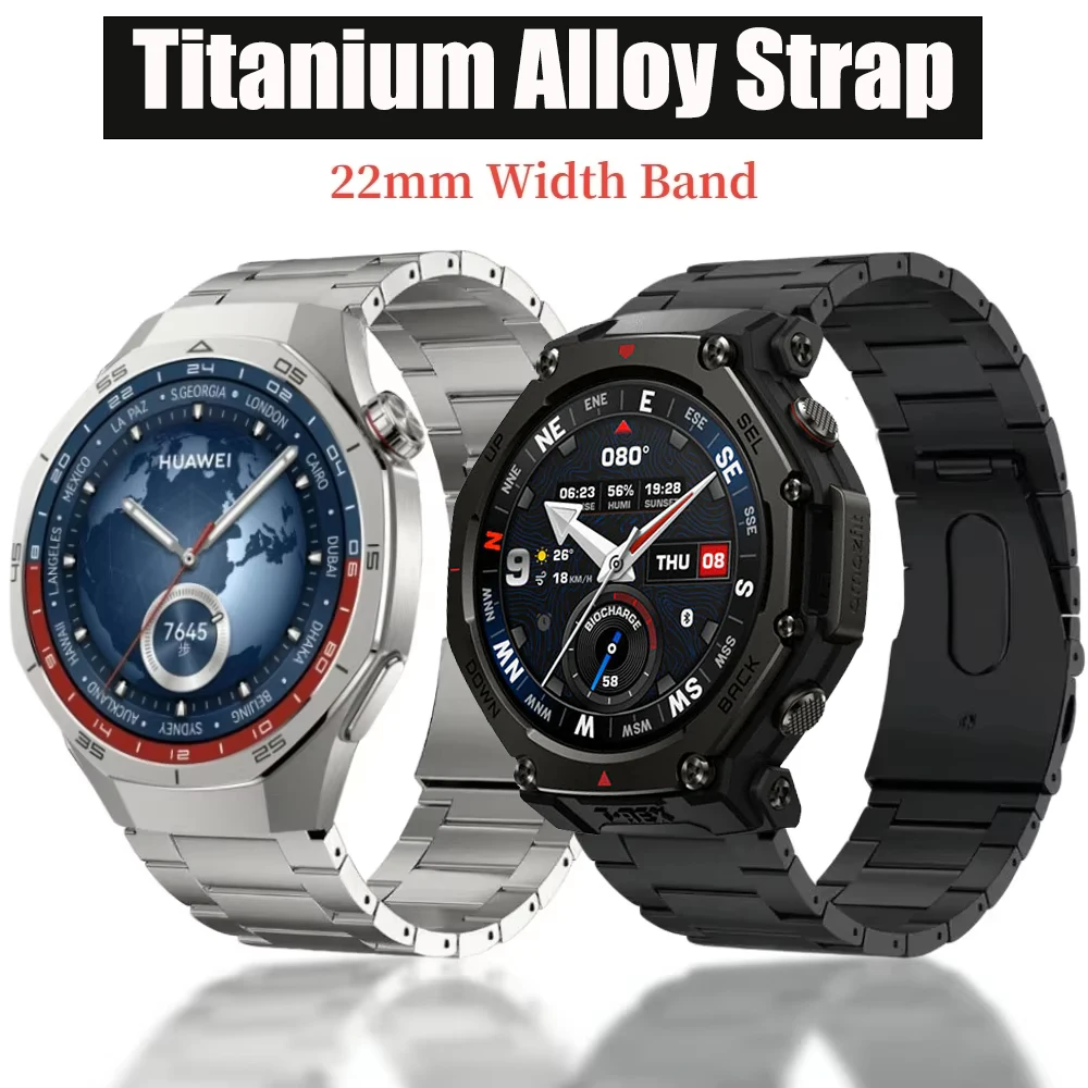 

Ремешок из титанового сплава шириной 22 мм для Huawei Watch GT6/5/4 Pro, легкий браслет высокого класса 46 мм для Amazfit T-Rex3 Pro, 48 мм