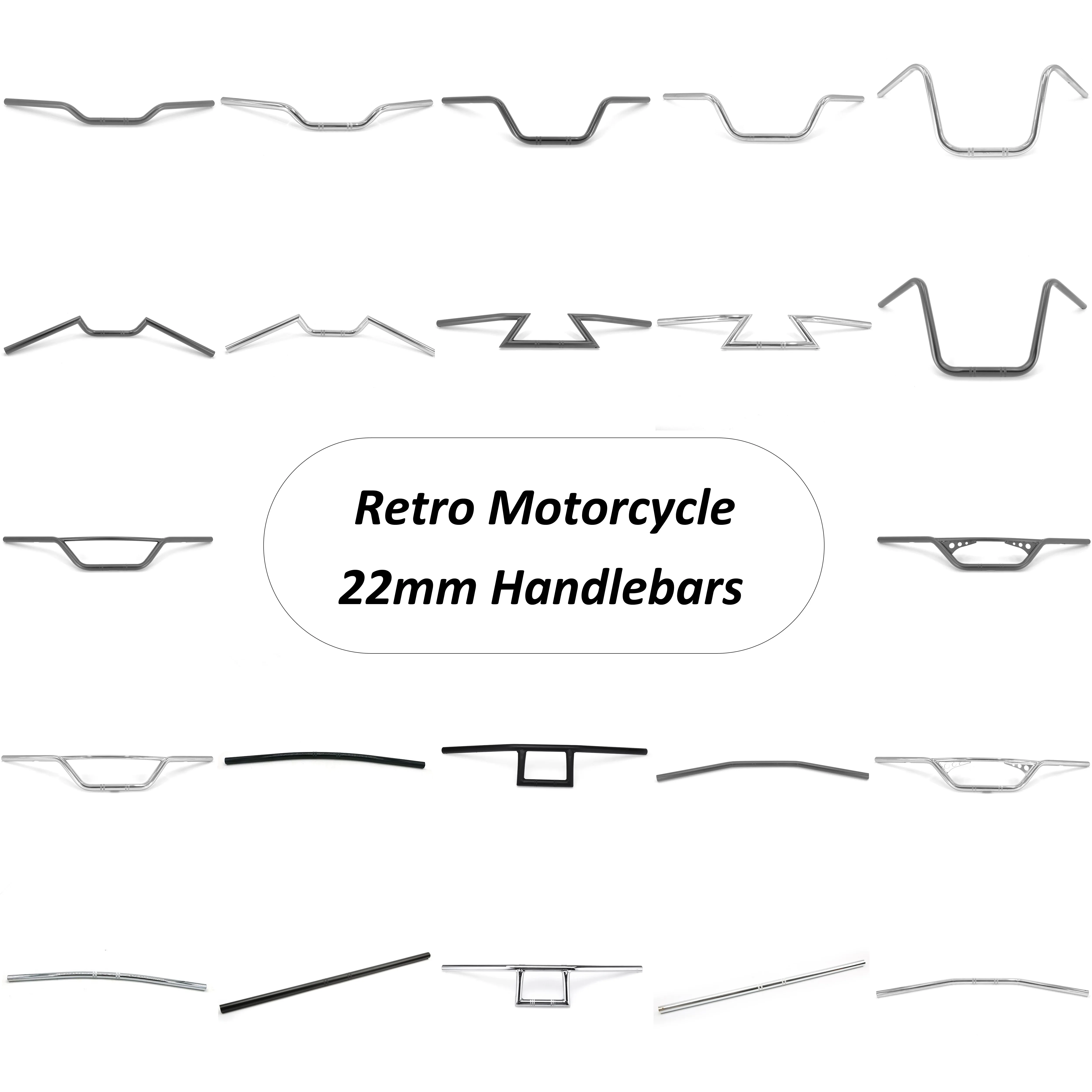 Universal Motorcycle 22mm Handlebars Vintage Steering Wheel for Honda Yamaha Suzuki Kawasaki Triumph Scrambler Tracker Scooter