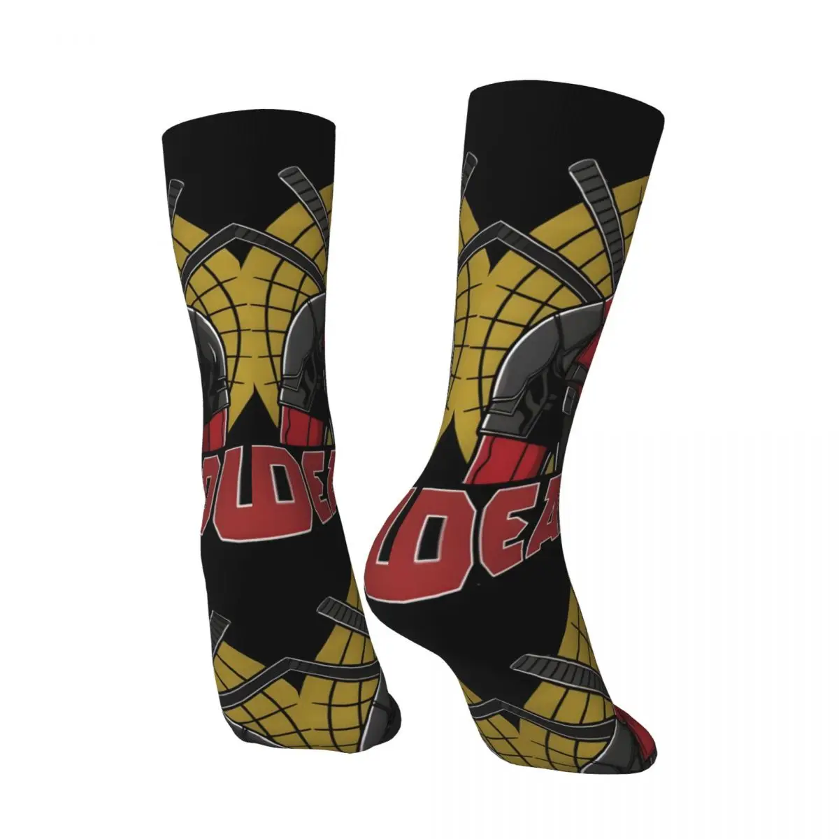 Crazy compression Popular Movies Sock for Men Vintage Deadpool & Wolverine Seamless Pattern Crew Sock Novelty