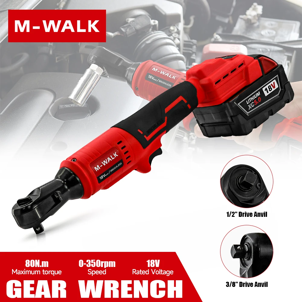 

For 18V Milwaukee Battery Pin M-WALK 3/8 And 1/2 Inch Ratchet Cordless Electric Wrench Removal Screw Nut Car Repair Tools