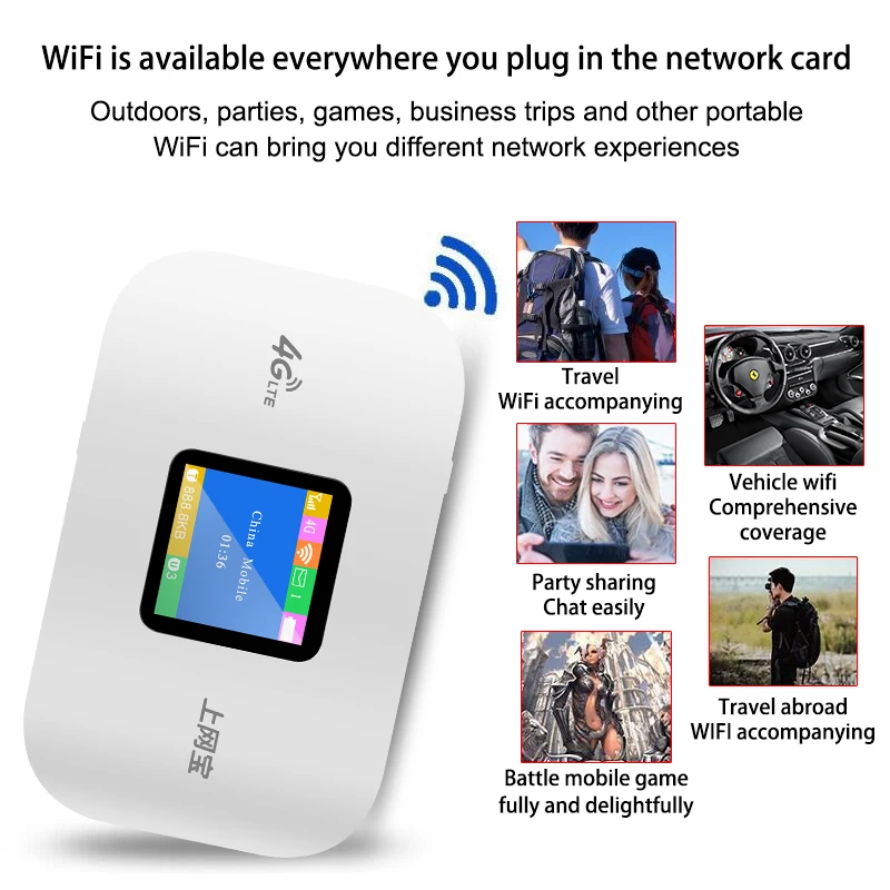 150Mbps 4g Wifi Router Unlocked Wireless Modem 4g Wifi Sim Card Pocket Mobile Hotspot Battery High Speed Internet Adapter