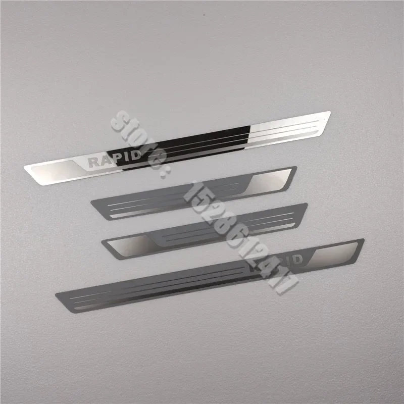 

for Skoda Rapid 2012-2016 Door Sill Scuff Plate Guard Stainless Steel Kick Pedal Sticker Car Styling Accessories