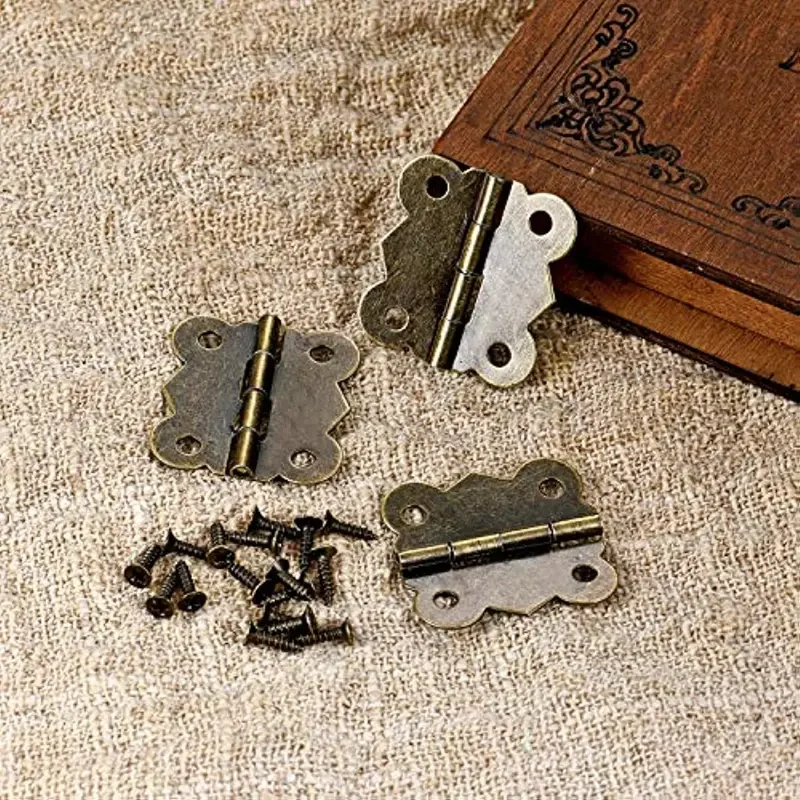 20Pcs Brushed Bronze Butterfly Hinges - Art Deco, Easy Surface Mount for Jewelry image 3