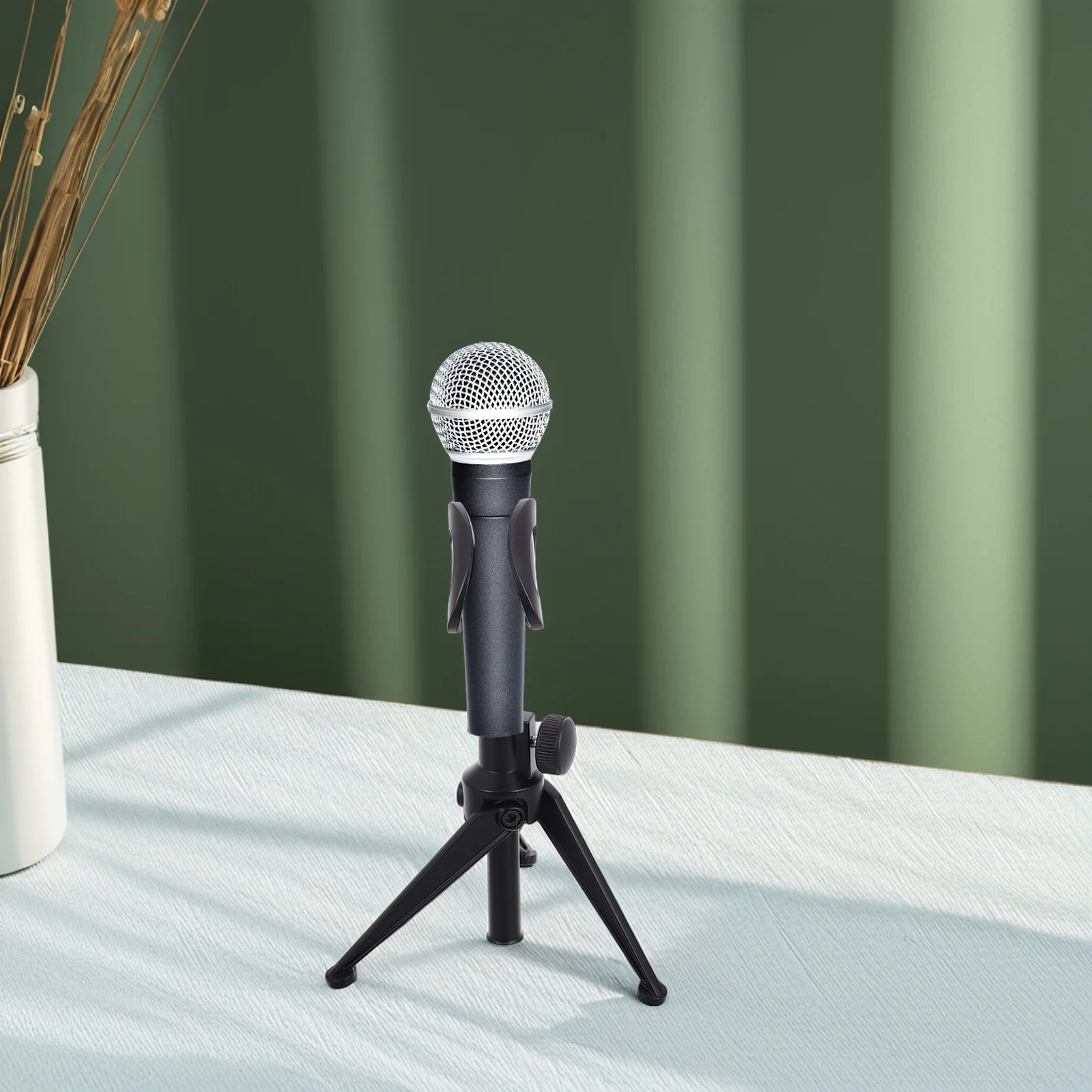 

Microphone Stand Desk with Clip Adjustable for Bracket Desktop Metal Tripod Holder