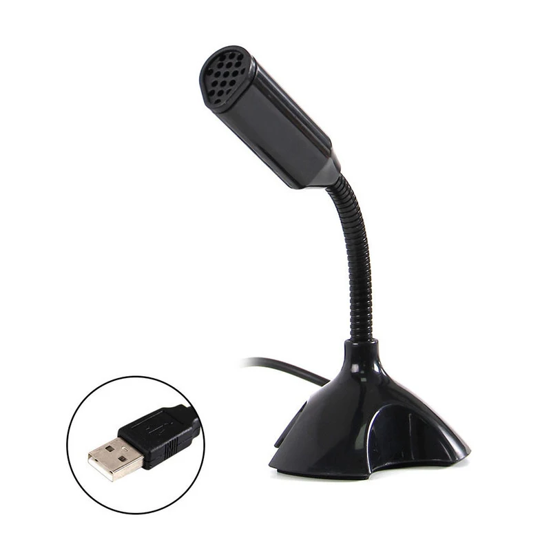 1PC USB Microphone For Laptop And Computers Adjustable Studio Singing Gaming Streaming Stand Mic KTV With Holder Desktop