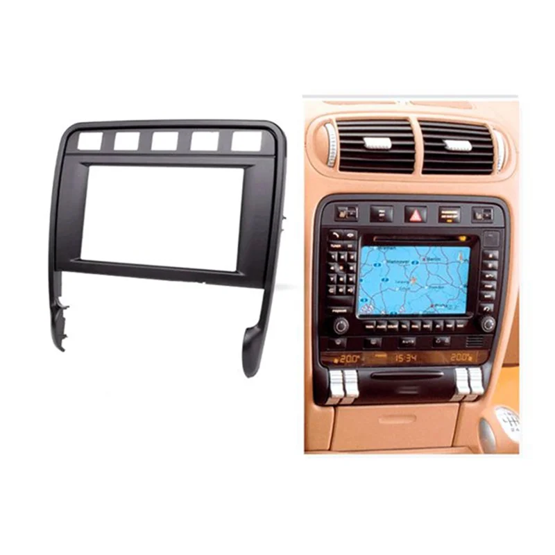 Car Radio Fascia for Porsche Cayenne (955/957) 2002-2010 DVD Stereo Frame Plate Adapter Mounting Dash Installation Bezel