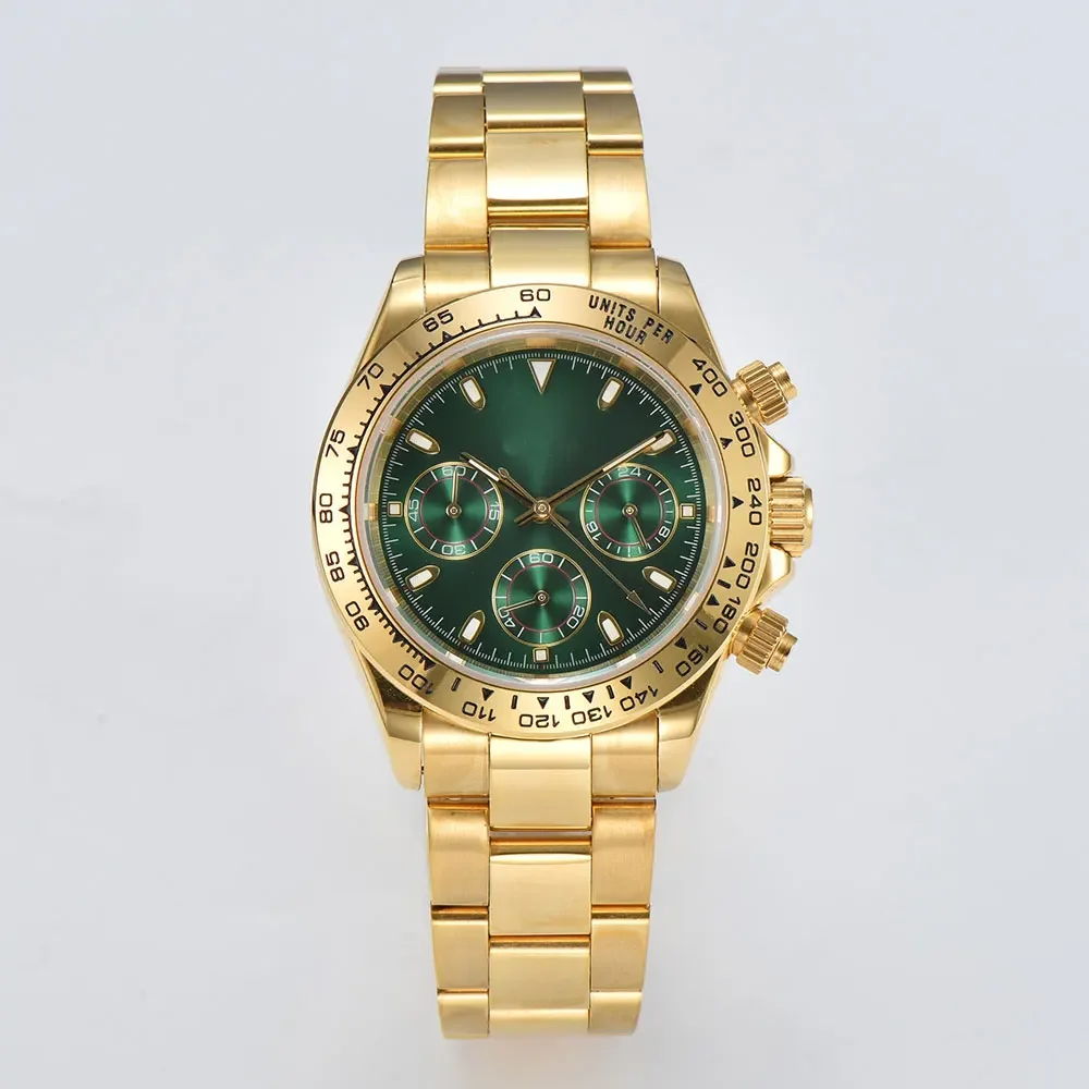 39mm luxury VK63 quartz wristwatches for men panda type timing watch with Japanese VK63 quartz movement chronograph reloj