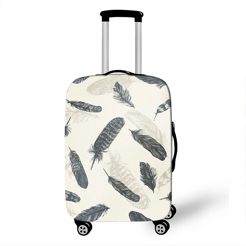 Bird Feather Print Luggage Cover for Travel Angel Wings Pattern Anti-dust Trolley Case Covers Elastic Suitcase Protective Covers