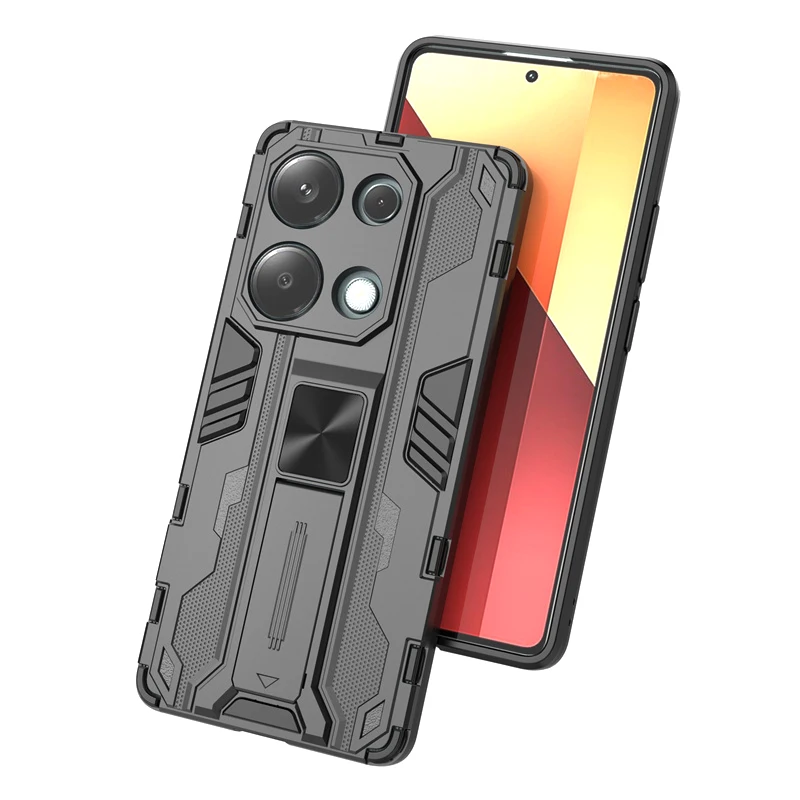 For Xiaomi Redmi Note 13 5G Case Rugged Armor Magnetic Holder Kickstand Cover for Redmy Note 13 Note13 5G Silicone Bumper Funda