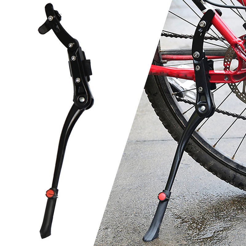 Standar kaki sepeda gunung MTB, Kick Stand aluminium 24/26/27.5/29/700C dapat disesuaikan, dukungan sepeda gunung samping belakang