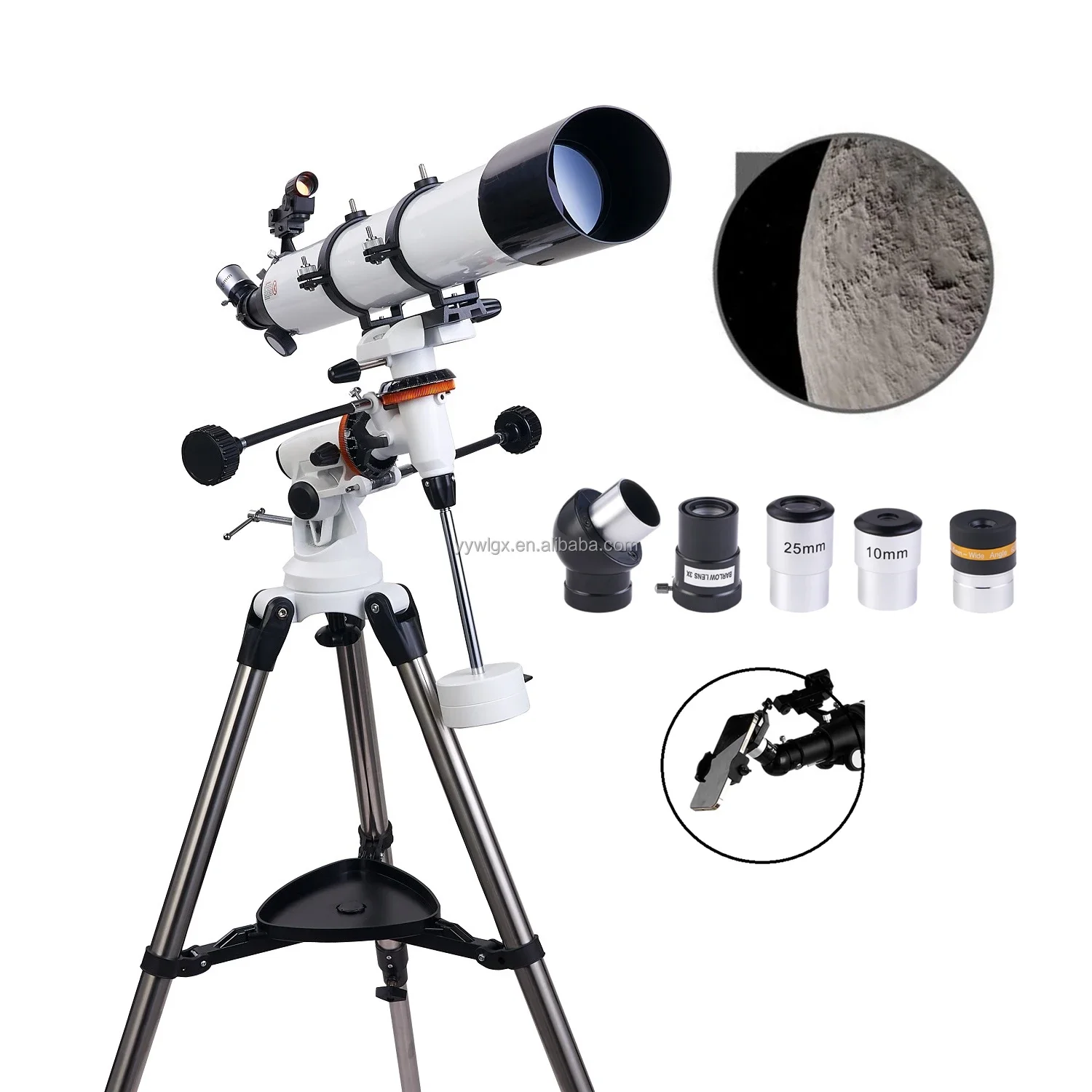 F90080M Outdoor professional stargazing astronomical telescope 80900 telescope refracting space telescope with equatorial mount