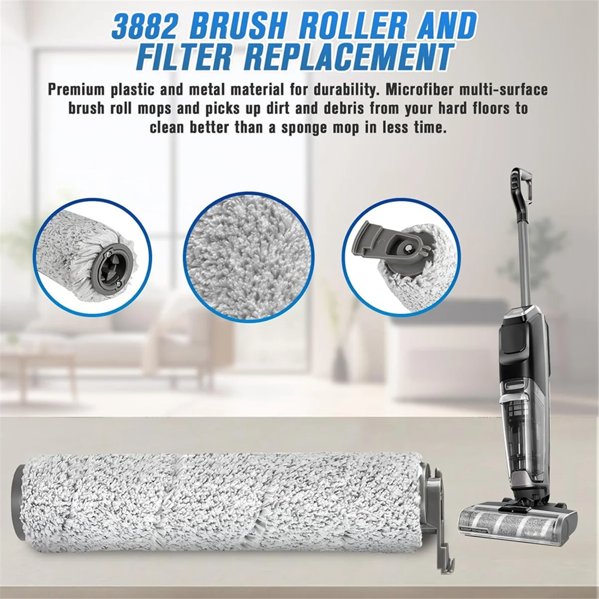 3882 gulungan sikat dan Filter suku cadang pengganti untuk CrossWave 3882 3883 Aksesori vakum kering basah