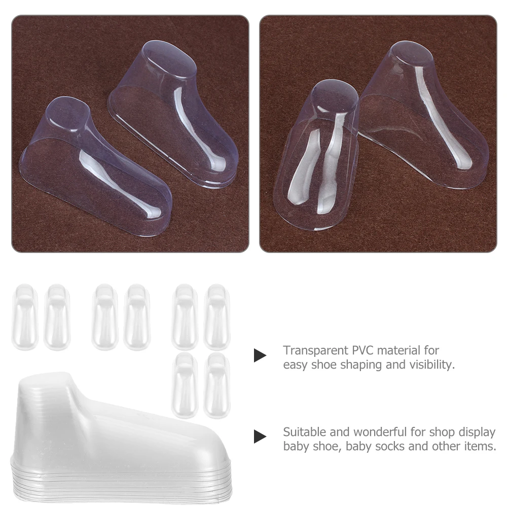 

40pcs Shoe Feet Transparent Pvc Socks Display Stands Shoe Sock Display Stand Durable Store Home Organizer