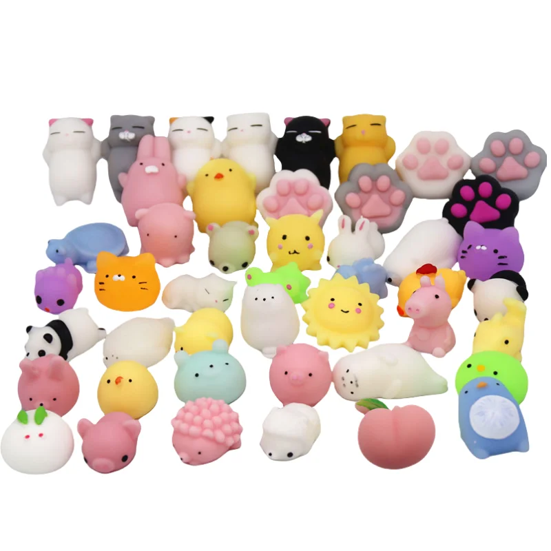 5-50PCS Kawaii Squishies Mochi Anime Squishy For Kids Antistress Ball Squeeze Party Favors Stress Relief Kid\'s Toys For Birthday