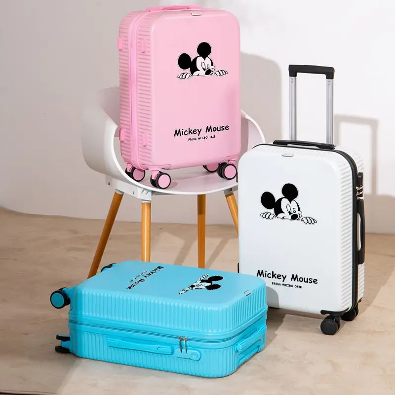 Disney Mickey Trolley Bagageset Cartoon Koffer met Wielen Lichtgewicht Rolling Bagage Case Wachtwoord Reiskoffers