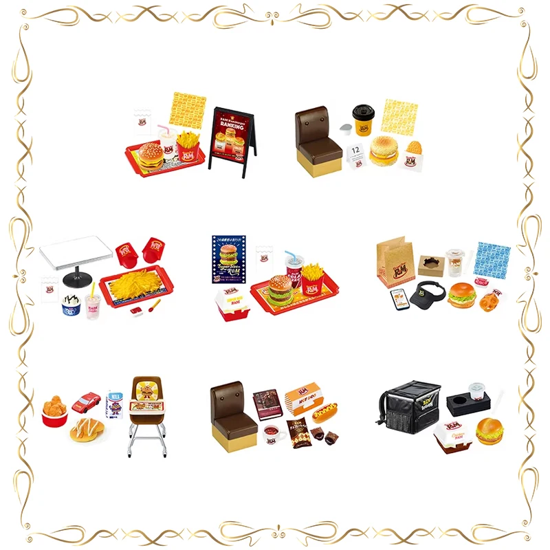 

Genuine Hamburger Restaurant EX CASHAPON Miniature Scene Toys Children Birthday Action Figure Collection Model Toy