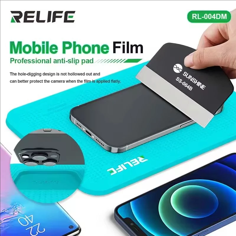Mobile Phone Film Sticking Tool Professional Anti-slip Pad For Tempered Film Laminating Auxiliary Tool RELIFE RL-004M