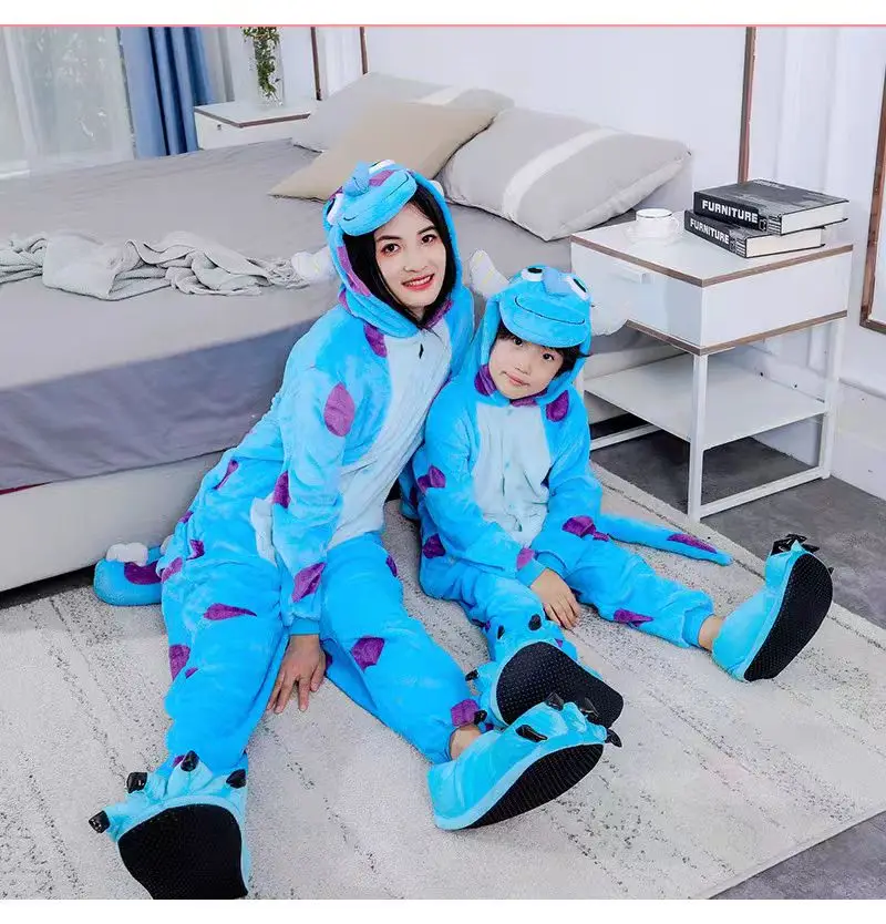 Sullivan Pajamas Women Onesie For Adult Monster Kids Kigurumi Sully Sleeping Wear Cosplay Costume Men Full Body Pijamas Bodysuit