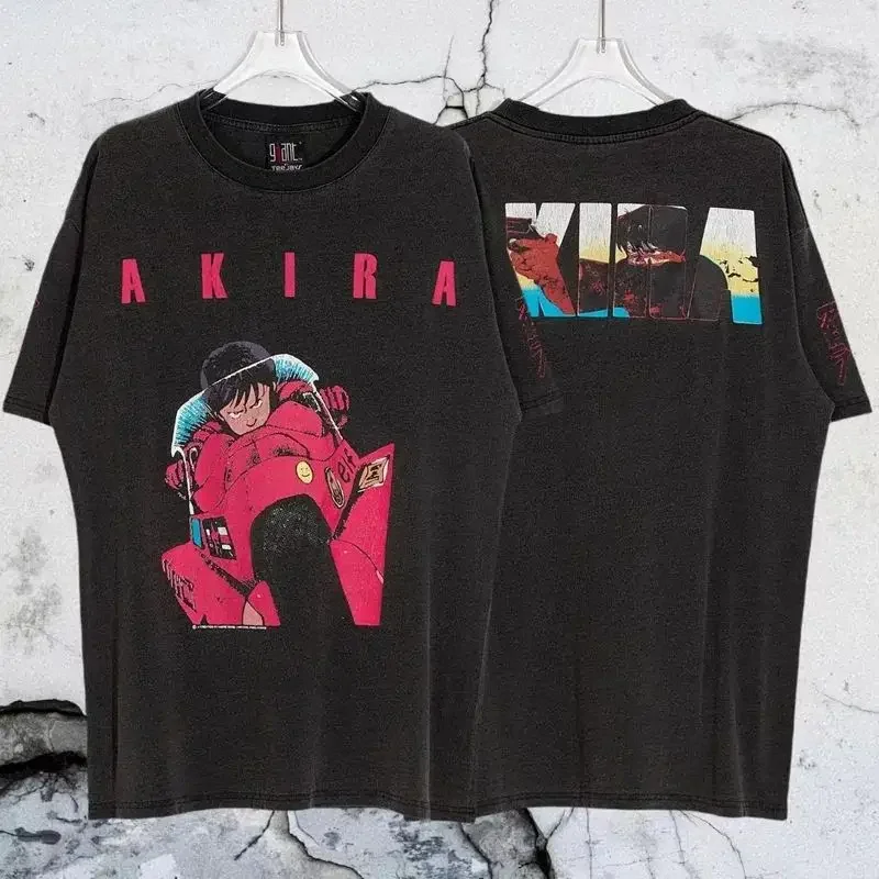 VTG AKIRA Cyberpunk Cartoon Retro Plus Size T-Shirt Summer Cotton Loose Fashion Casual Men\'s and Women\'s Short Sleeves