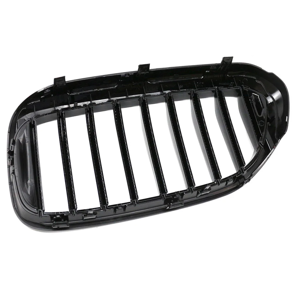 ABS Single Slat Gloss Black Grills Przedni grill nerkowy do Bmw serii 5 G30 G38 525I 530I 540I 550I 217-2020 Wymiana samochodu