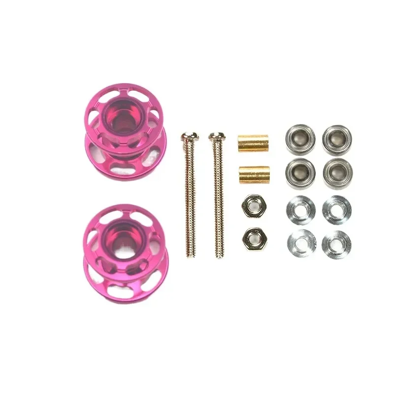 Rouleaux de guidage doubles colorés 13-12mm, pour Tamiya Mini 4WD Car-2Pcs, pièces de rechange en aluminium léger avec roulements, écrous et vis