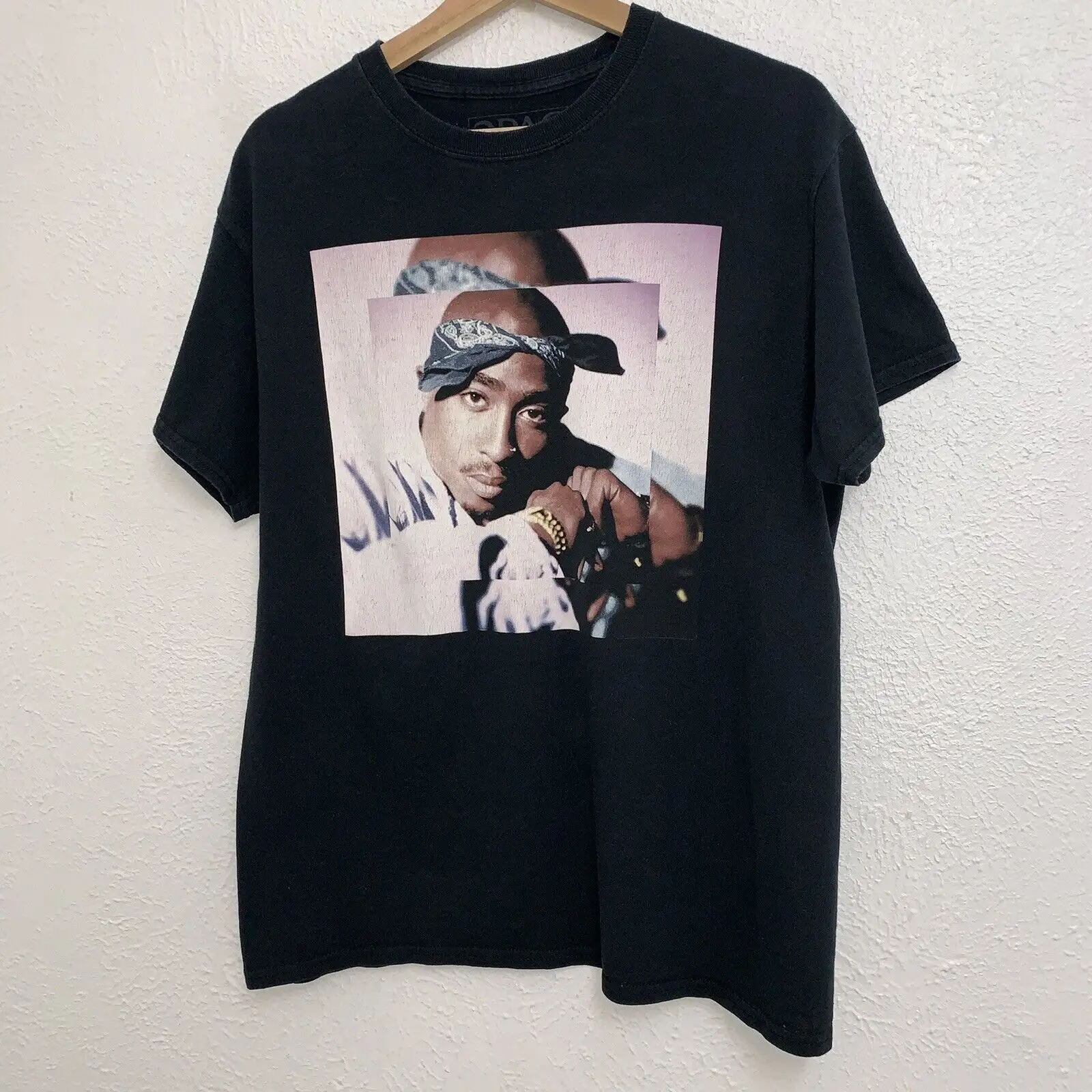 Tupac Shakur All Eyez On Me Tee Black T-Shirt Short Sleeve Size Medium