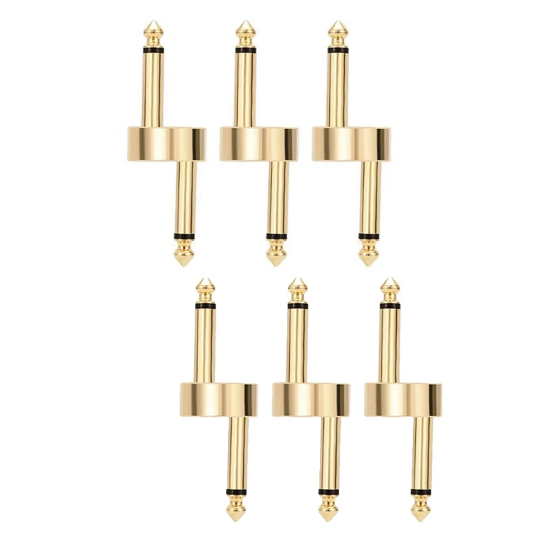 

LALA 6PCS Guitar Effect Pedal Connector Pedal Couplers Connector Plug Metal Solder Connection Coupler Crank Jumper Patch