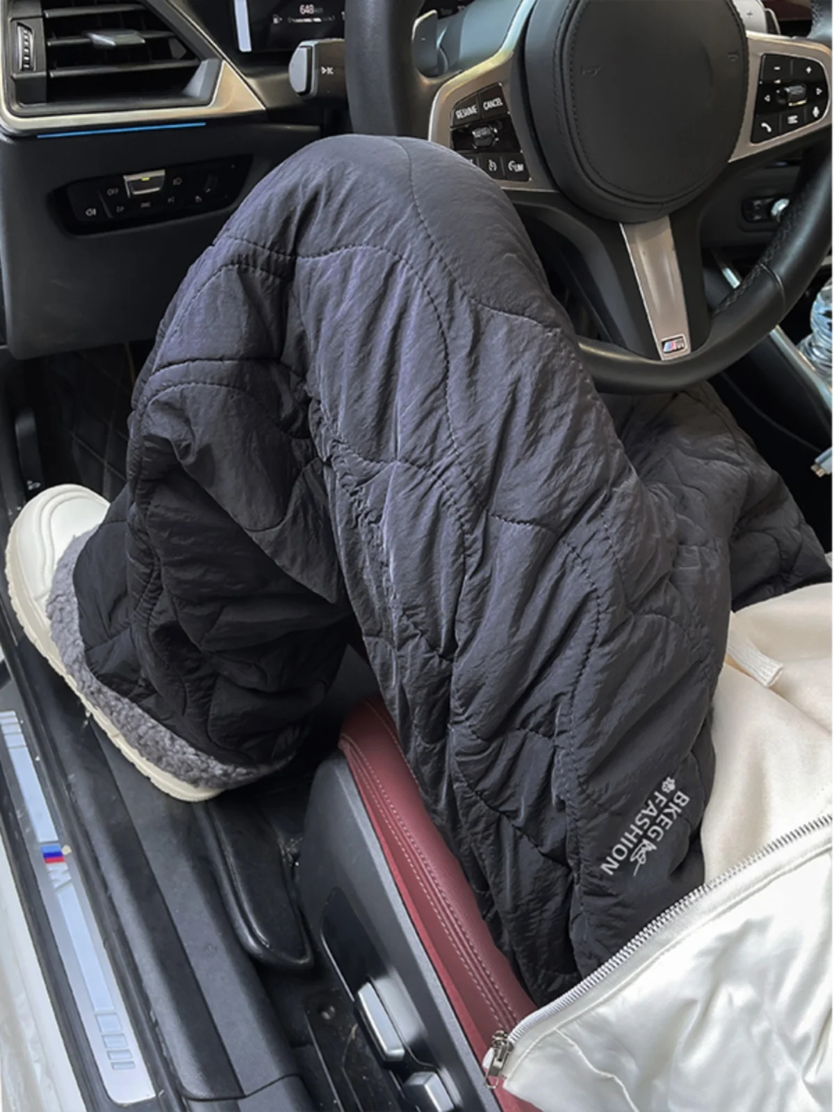 Thiened Lamb Velvet Men's Cotton Pants Winter Outerwear Fce Lined Loose Wide Leg Anti-Cold Trousers Har Climate Ready