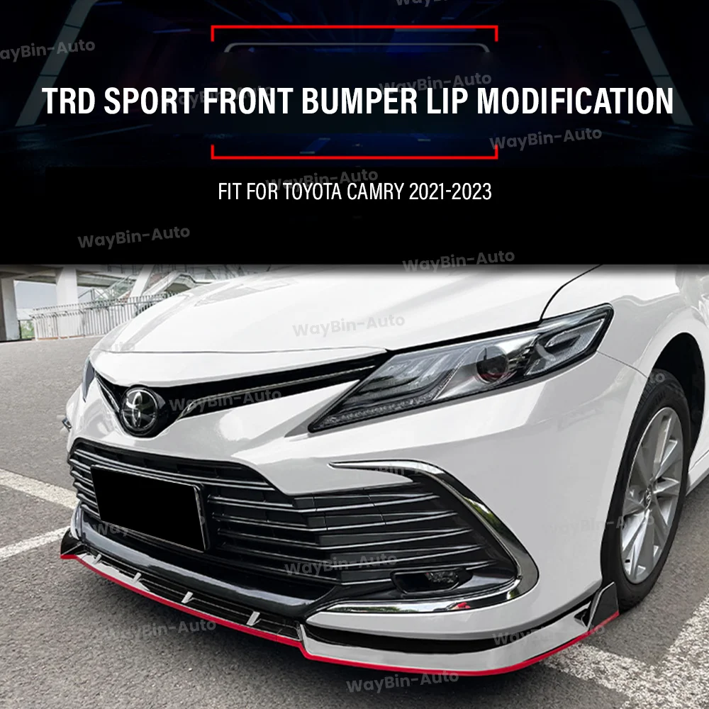 Labio de parachoques delantero deportivo TRD para Toyota Camry L LE XLE 2021-2023 Kit de carrocería alerón de estiramiento facial ABS modificación Exterior automática